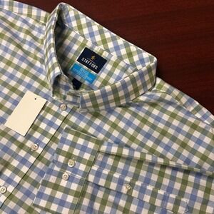 Stafford Coolmax Shirt Mens 4XL Big 20-21 Gingham Check L/S Button Down NWT $70